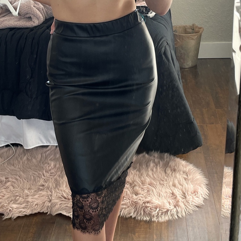 Michael Kors Faux Leather Pencil Skirt